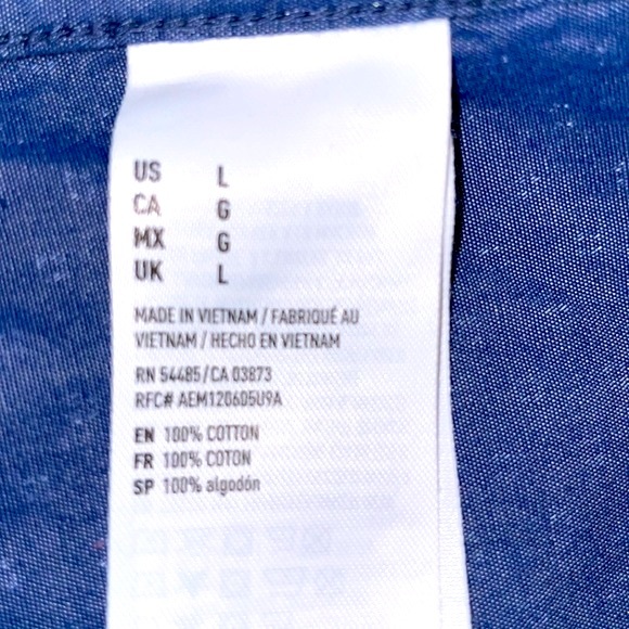 American Eagle Geo Print Patterned Button Down, Size L - Picture 7 of 7